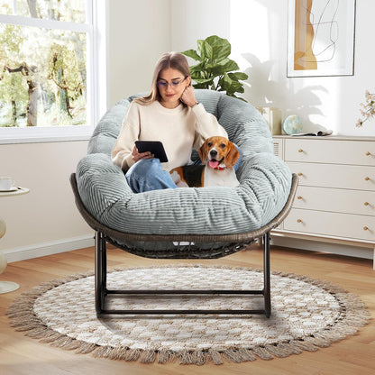 Your Ultimate Relaxation Haven: Luxury 2025 Rattan Chair - Curved Rocking Recliner for Patio, Balcony & Indoor Serenity