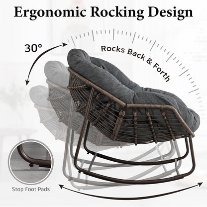 Your Ultimate Relaxation Haven: Luxury 2025 Rattan Chair - Curved Rocking Recliner for Patio, Balcony & Indoor Serenity