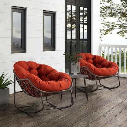 Your Ultimate Relaxation Haven: Luxury 2025 Rattan Chair - Curved Rocking Recliner for Patio, Balcony & Indoor Serenity