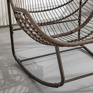 Your Ultimate Relaxation Haven: Luxury 2025 Rattan Chair - Curved Rocking Recliner for Patio, Balcony & Indoor Serenity