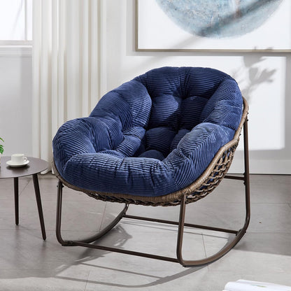 Your Ultimate Relaxation Haven: Luxury 2025 Rattan Chair - Curved Rocking Recliner for Patio, Balcony & Indoor Serenity