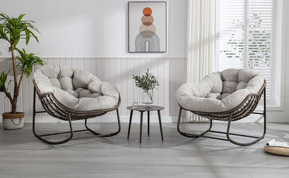 Your Ultimate Relaxation Haven: Luxury 2025 Rattan Chair - Curved Rocking Recliner for Patio, Balcony & Indoor Serenity