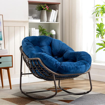 Your Ultimate Relaxation Haven: Luxury 2025 Rattan Chair - Curved Rocking Recliner for Patio, Balcony & Indoor Serenity